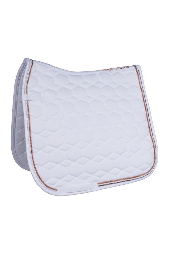 White saddle cloth with rose gold