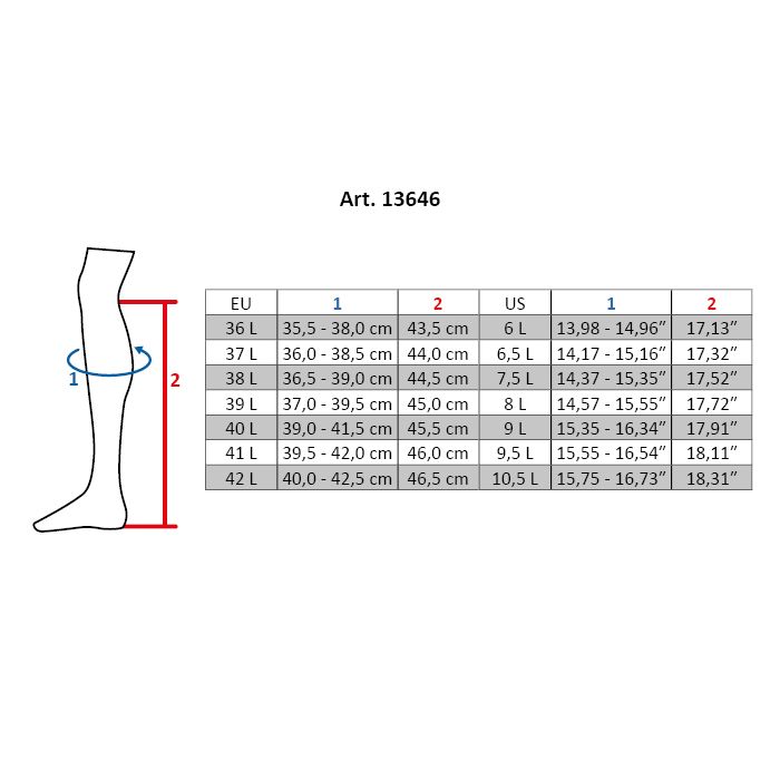 HKM Boots size chart