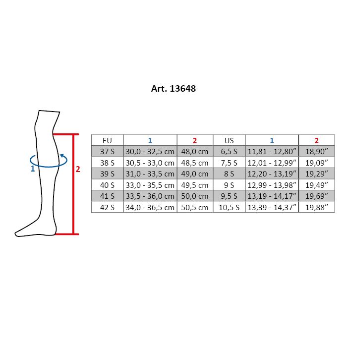 Size Chart for HKM Riding Boots