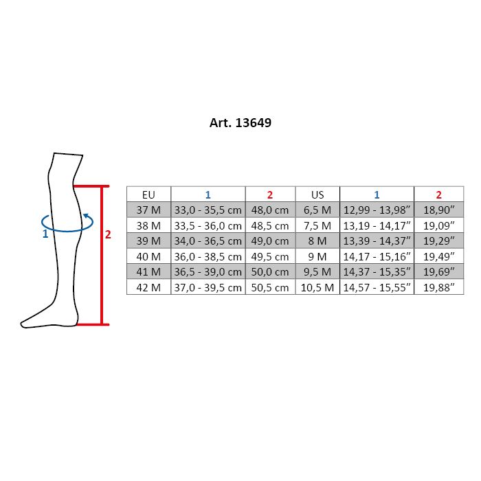 HKM Boots Size Chart