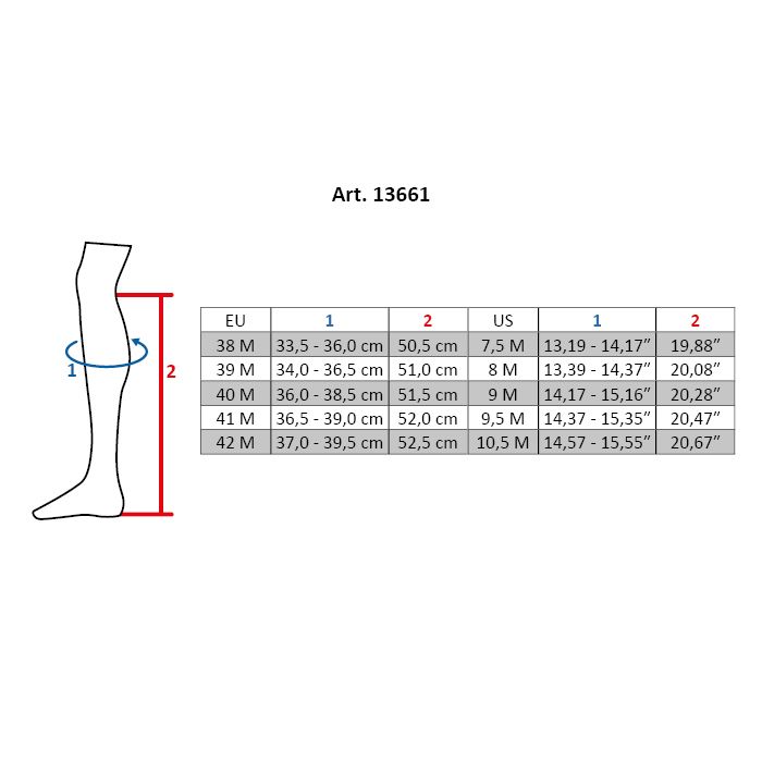 HKM Riding Boots size chart