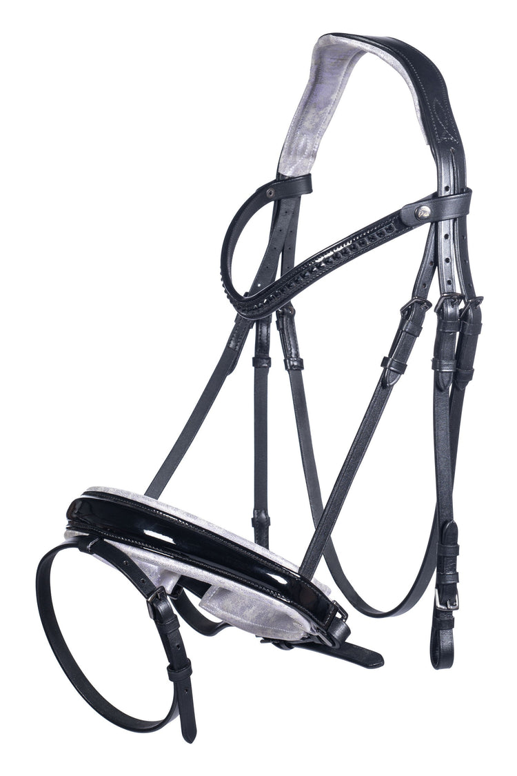 Patent noseband bridle with white marble lining