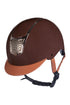 Brown horseback riding helmet