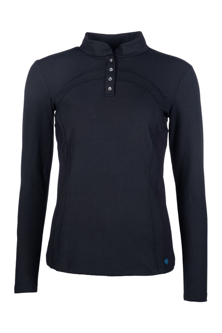 Black long sleeve base layer with buttons