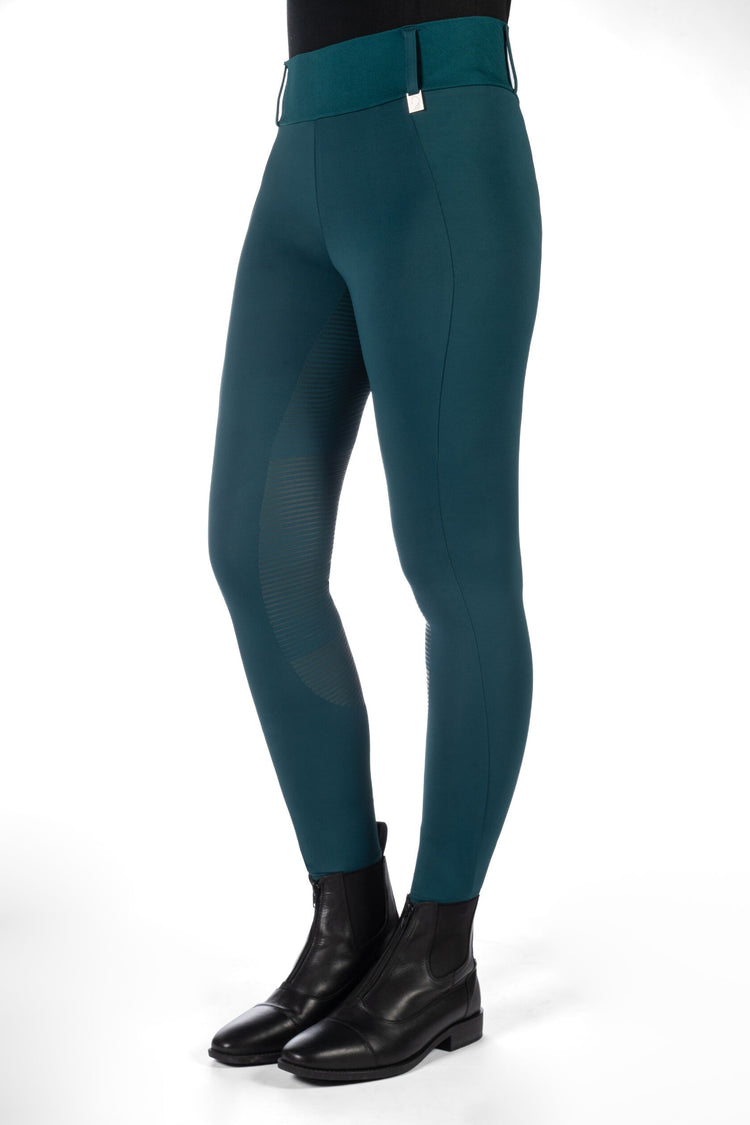 Dark green winter riding tights