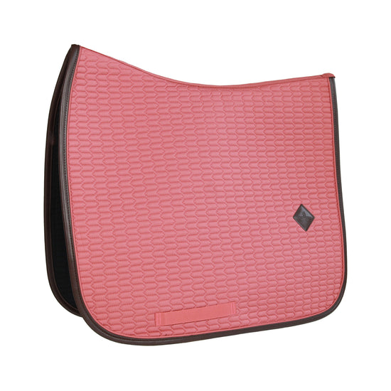 Coral colored dressage saddle pad