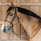 Bridle with round leather noseband