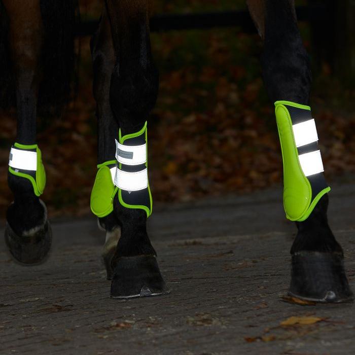 Reflective horse brushing boots