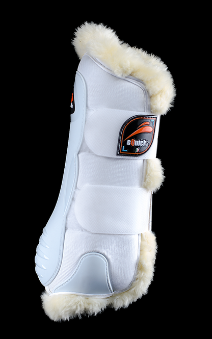 White dressage brushing boots