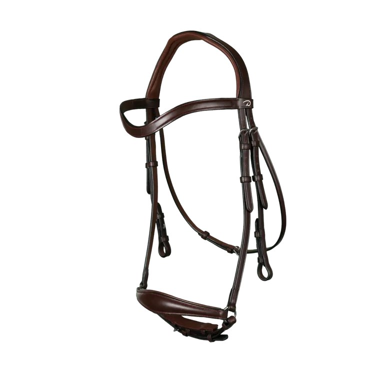 Brown dressage drop noseband bridle