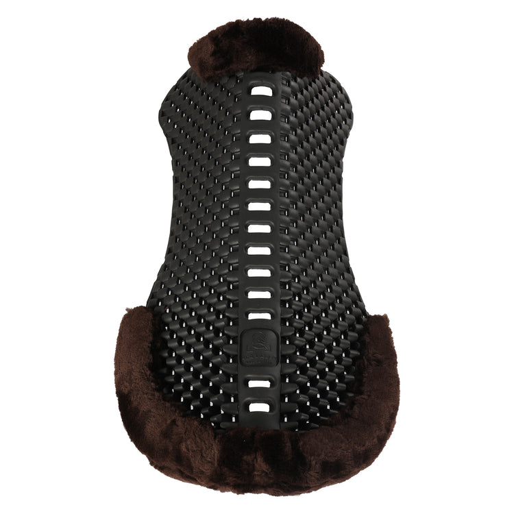 Brown sheepskin pad for under saddle