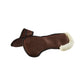 Brown adjustable memory foam saddle pad with sheepskin