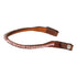 Brown leather browband with pink