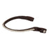 Dark brown leather browband with white crystals