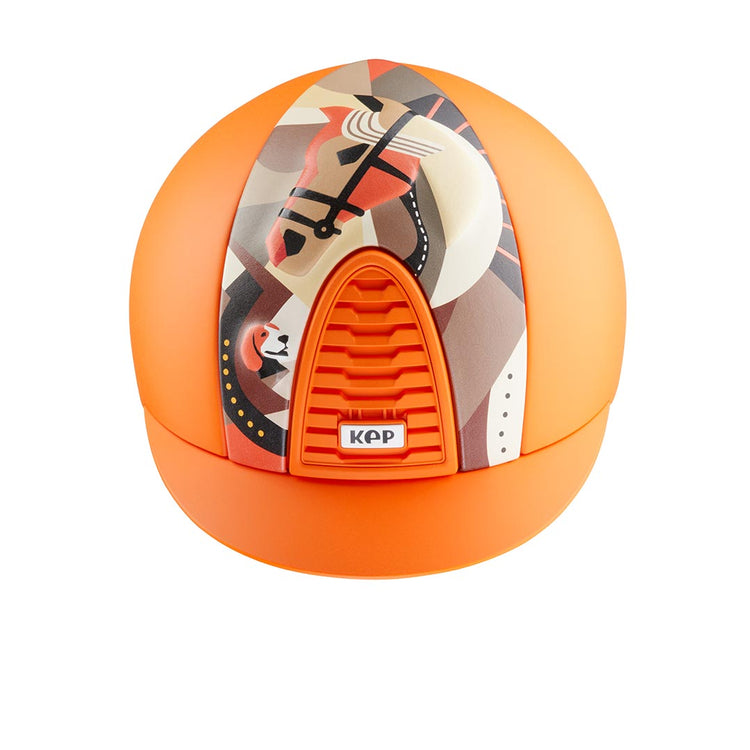 Orange equestrian helmet luxury