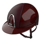 Riding Helmet Cromo 2.0 Metal Bordeaux with Leather Inserts & Polo Peak