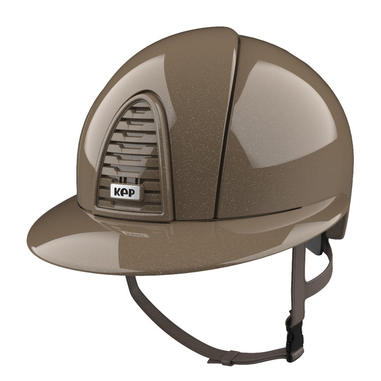 Taupe colored horse riding helmet