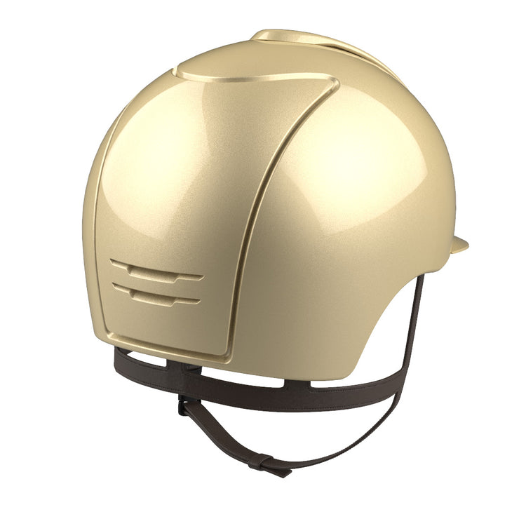 Gold horse riding helmet