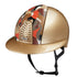 Golden horse riding helmet