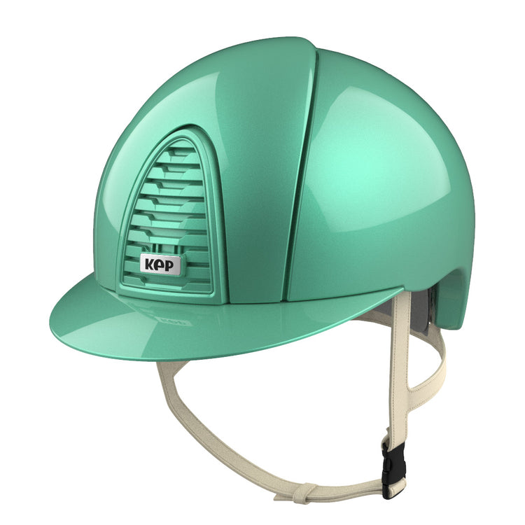 Turquoise horse riding helmet