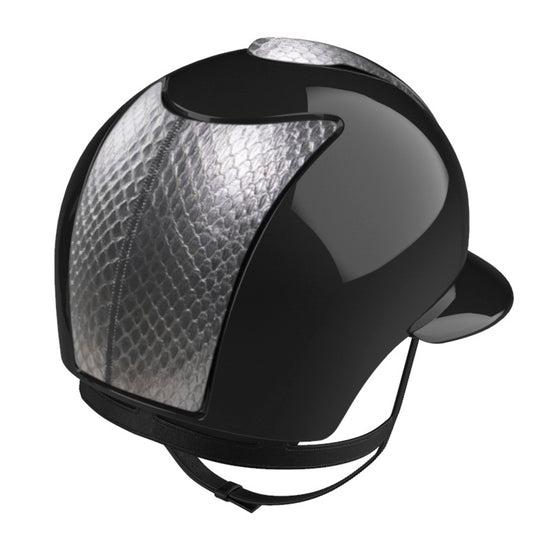 Expensive horse riding helmet with silver details 