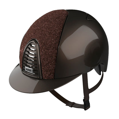 Brown horse riding helmet with glitter