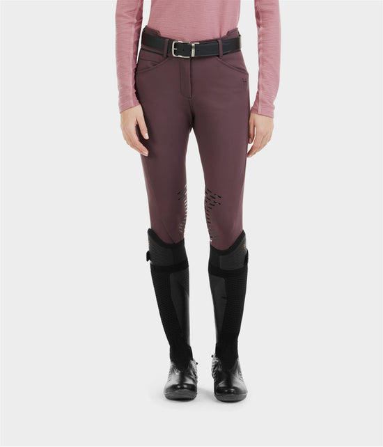 Burgundy colored womens riding breeches