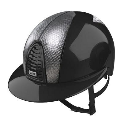 Black Kep helmet with silver front