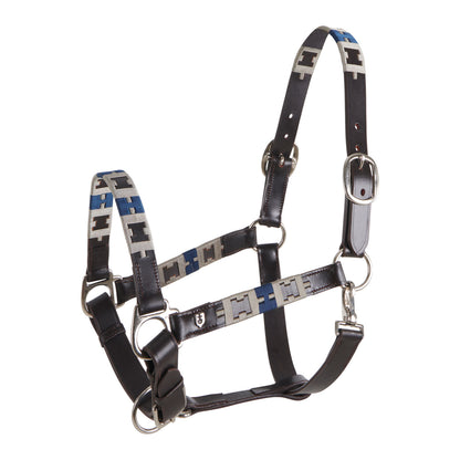 LEATHER HALTER WITH GEOMETRIC PATTERN