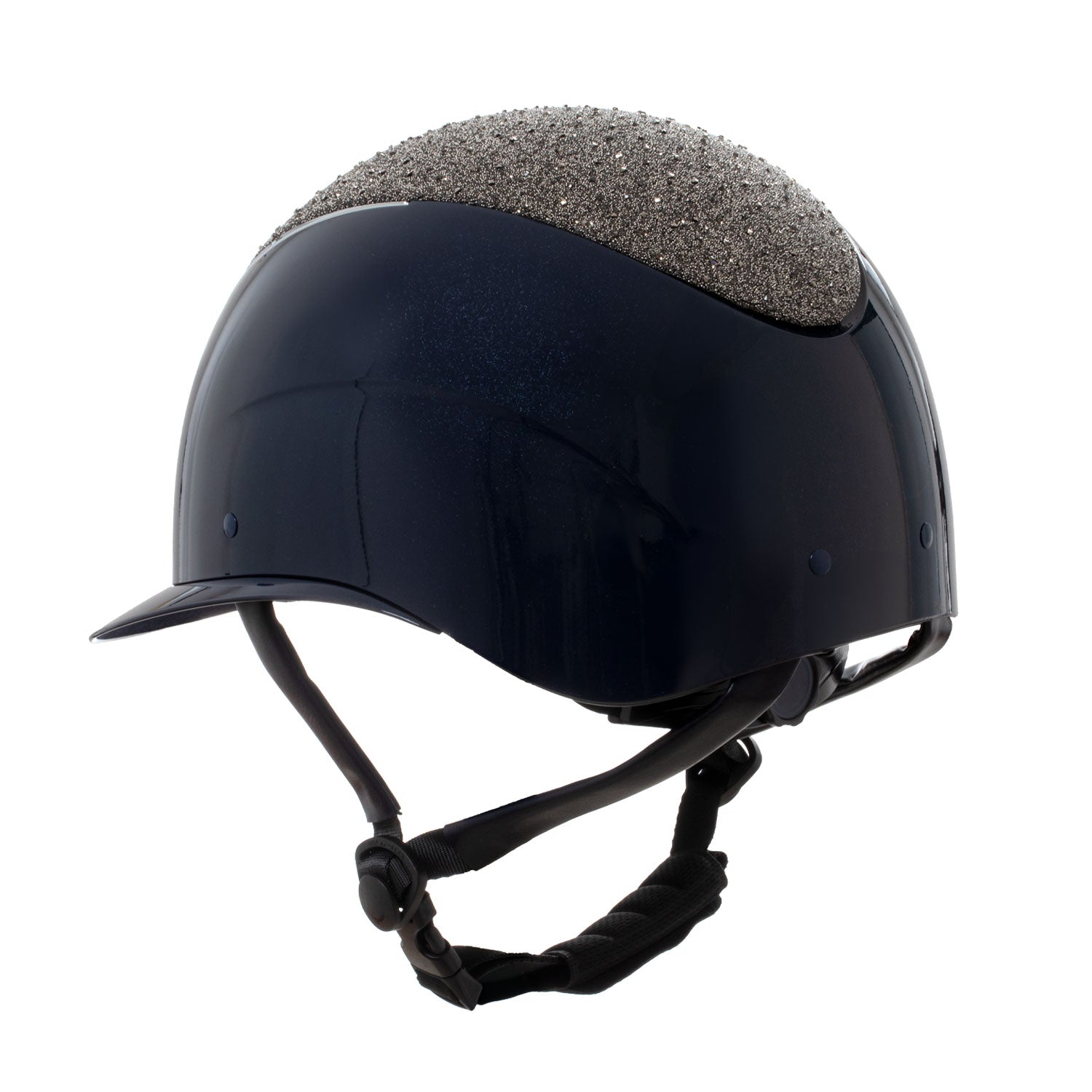 Equestrian helmet with sparkle in navy