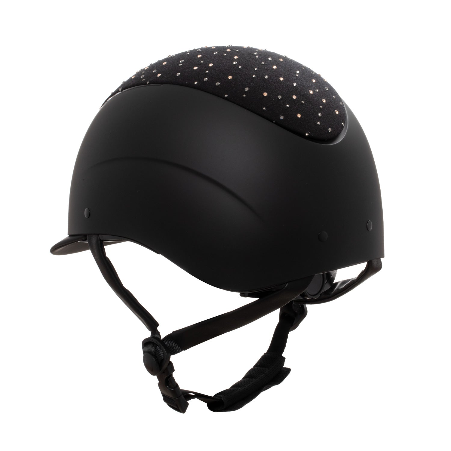 Riding helmet with rhinestones