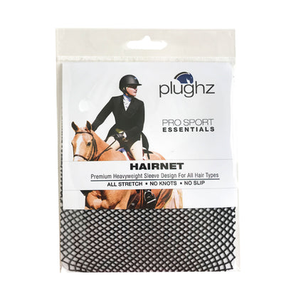 Hair net for horse riding helmet