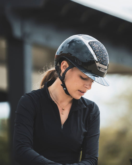 Sparkly show jumping helmet