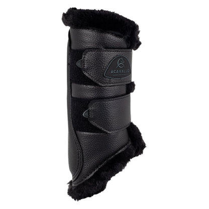 Eco Leather Front Brushing Boots with Faux Fur