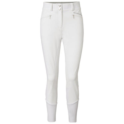 High waist white breeches with full leather seat