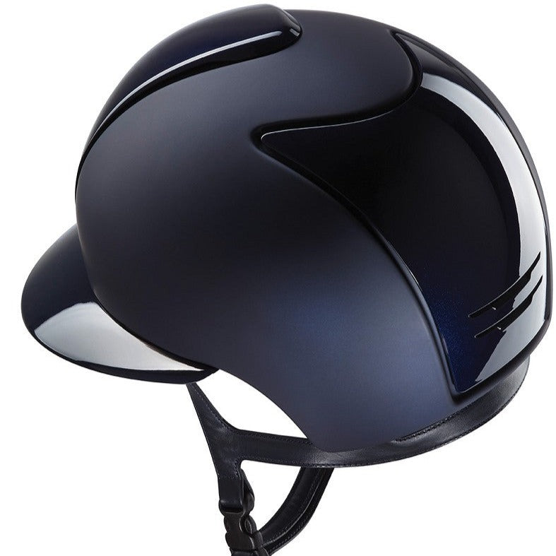 Shiny Blue helmet with wide peak