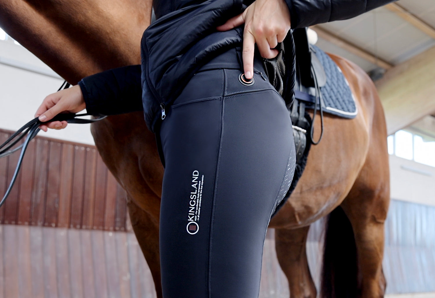 Heated breeches for horse riding