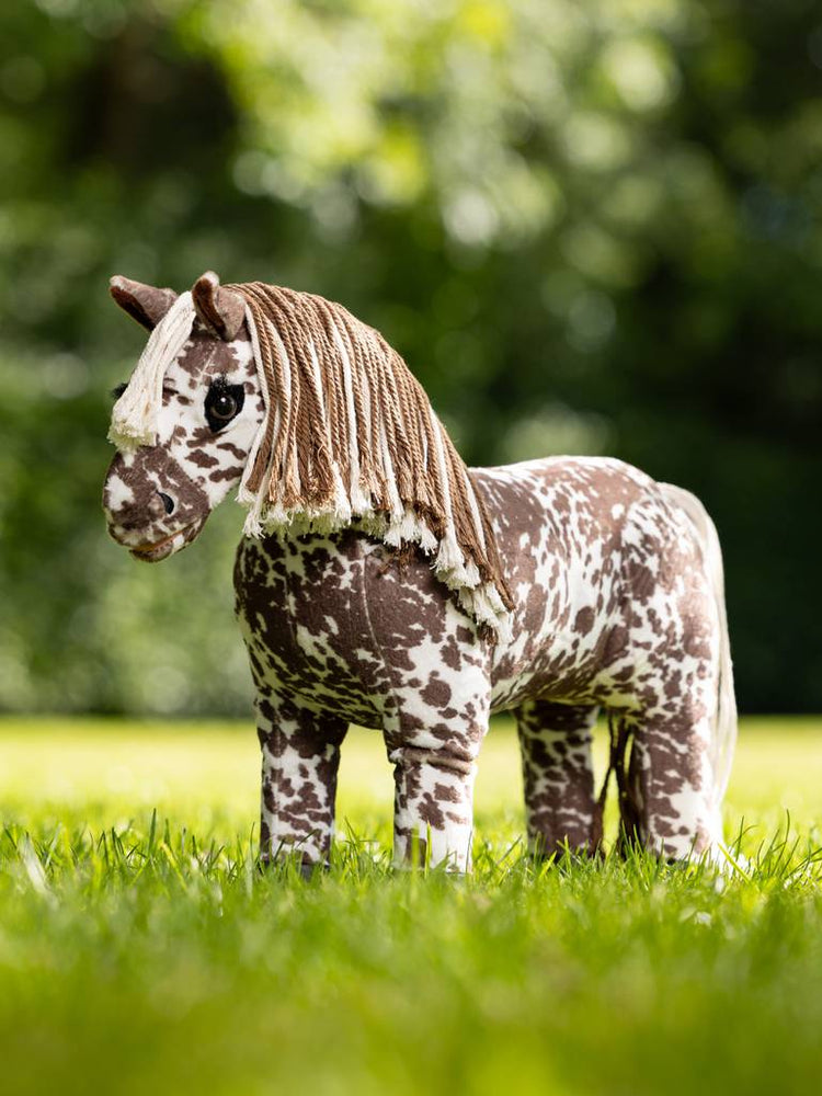 Brown and white cuddle pony