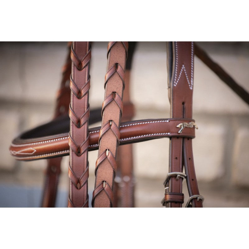 Braided leather reins