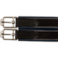 Leather girth long Overlay with both elastic ends
