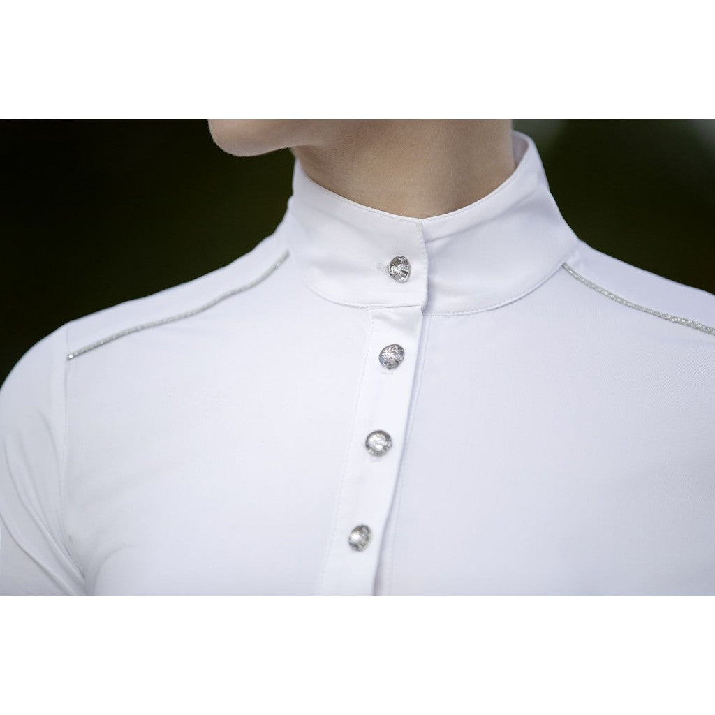 show shirt with crystal buttons