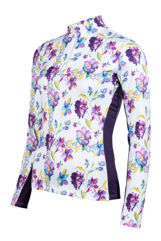 Equestrian training shirt with flowers