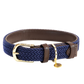 Navy Plaited Dog Collar