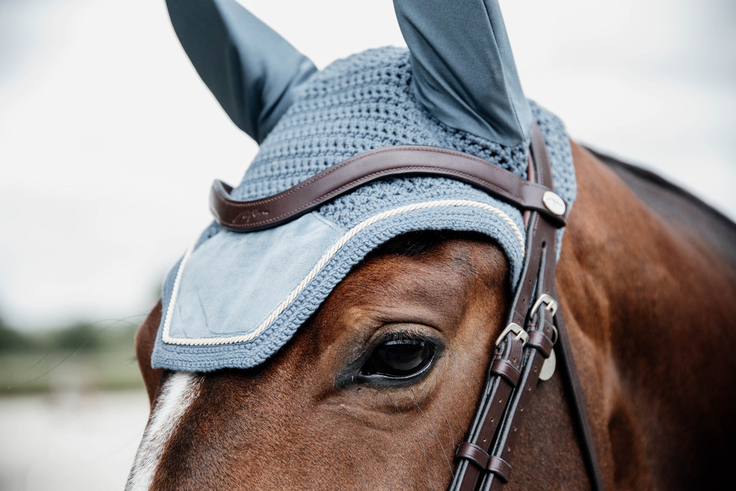 Kentucky Horsewear Light Blue Velvet Ear Bonnet