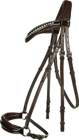 Brown drop noseband bridle