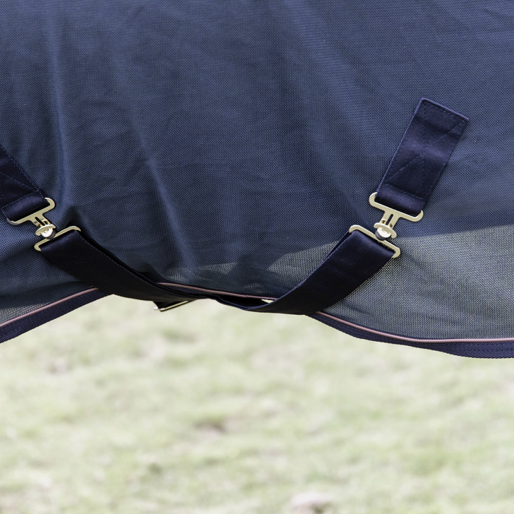 Fly rug with waterproof part for horses