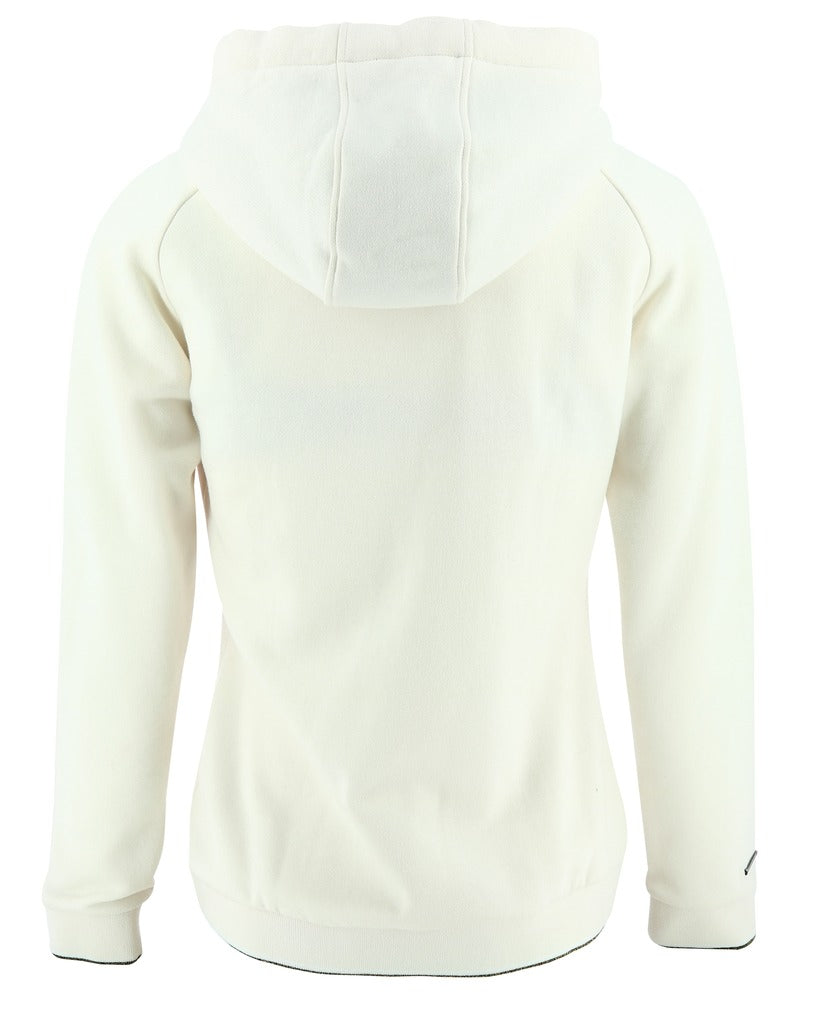 White hooded sweatshirt for equestrians