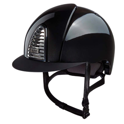 Shiny black horse riding helmet