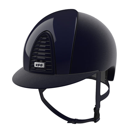 Blue velvet equestrian helmet