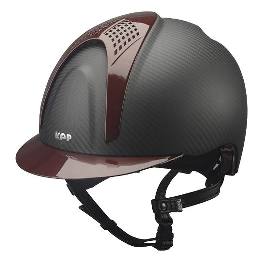 Carbon horse riding helmet with bordeaux